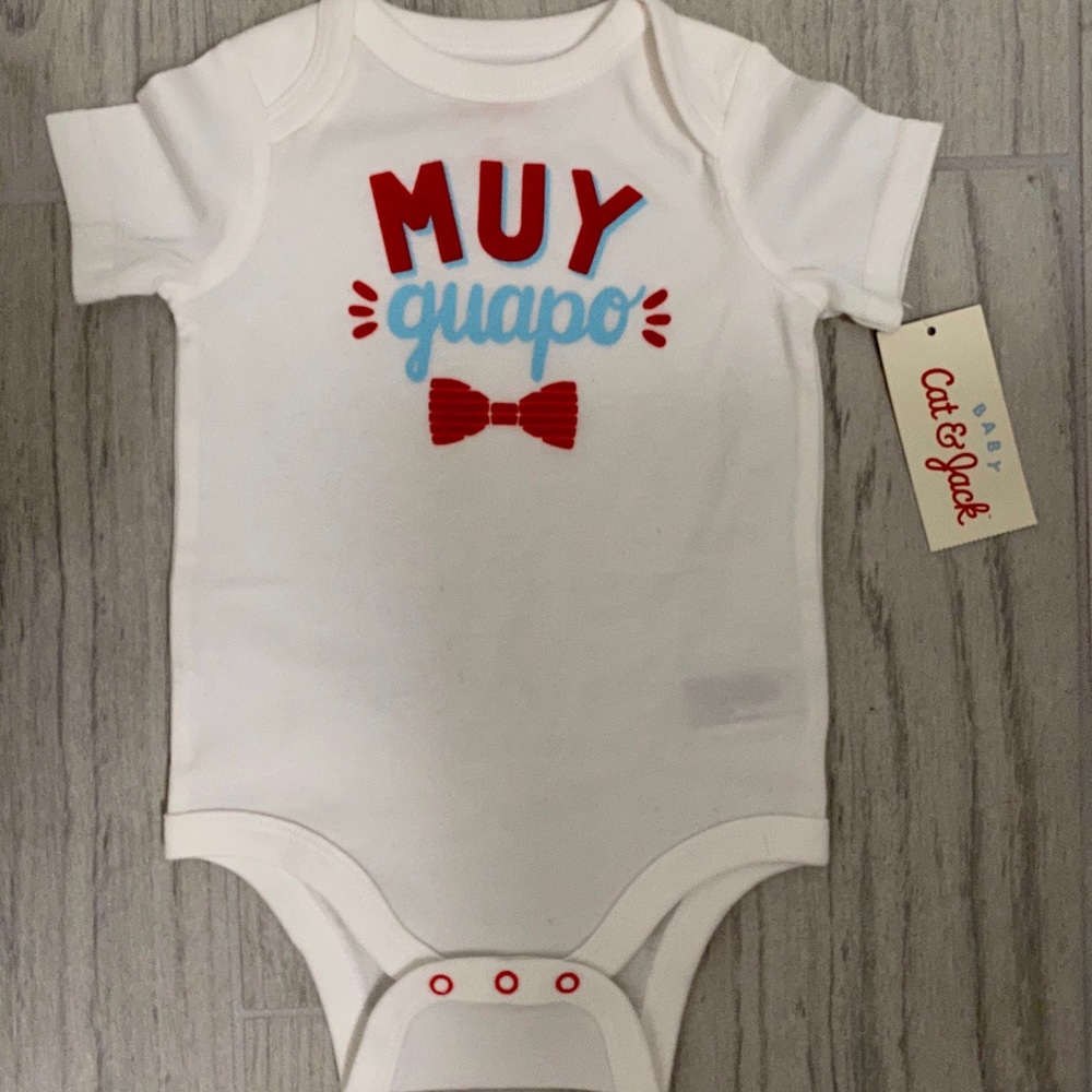 Cat & Jack Onsie MUY guapo with a bow tie.  NWT